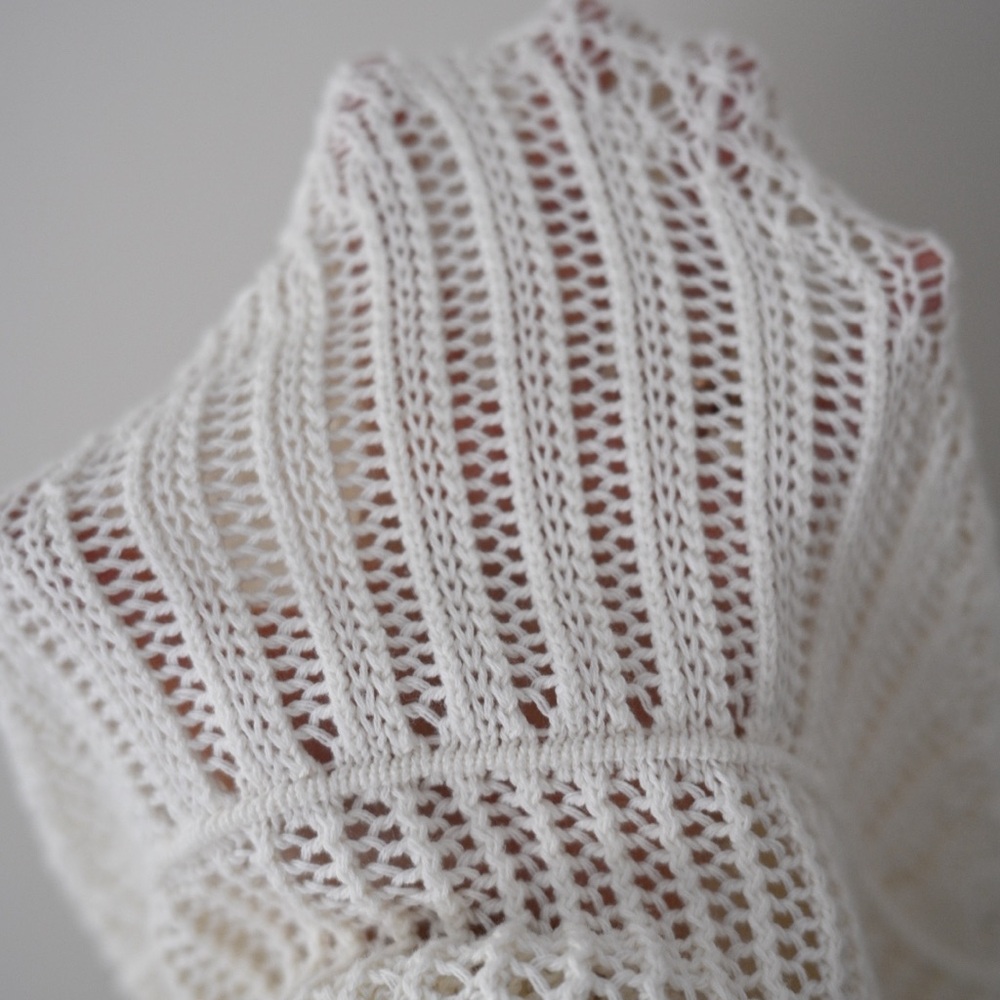 Abercrombie & Fitch Cream Crochet Knit Dress Boho Midi Size M (Tall) Fairy - Picture 11 of 15
